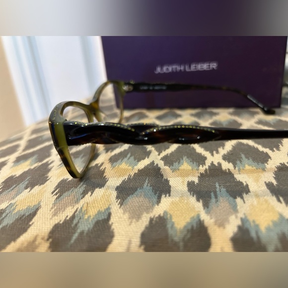EUC Judith Leiber JL1657 02 Green Tortoise Cat Eye Eyeglasses Frame 54-17-140 - Picture 5 of 11